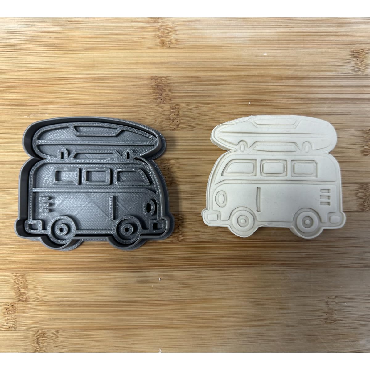 Surf Van Adventure Cookie Cutter & Stamp Kit - Perfect for Surfers, Beach Lovers, and Bakers (3x3.5")