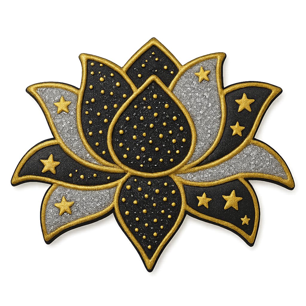 Detailed Lotus Blossom Cookie Cutter & Stamp - 4x3", Floral-Themed Baking & Fondant Tool
