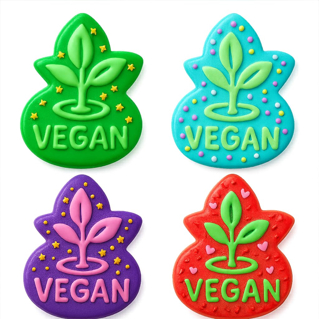 Mighty Gadget Vegan Leaf Cookie Cutter & Stamp - 4x3.28" Nature-Inspired Design for Plant-Based Baking (Random Color)