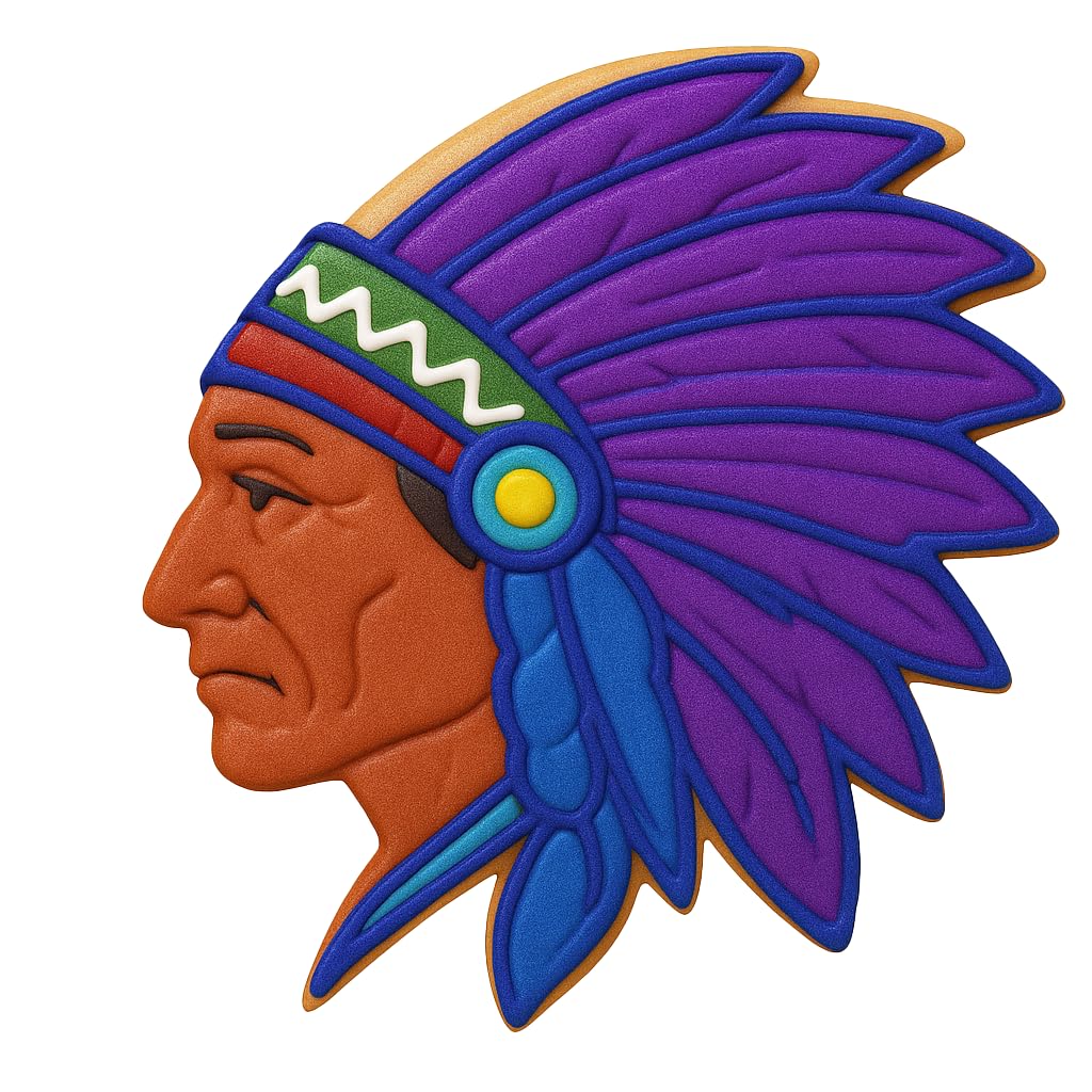 Mighty Gadget Native American Chief Cookie Cutter & Stamp - 4x3.59 Inches, Tribal Headdress Design (Random Color)