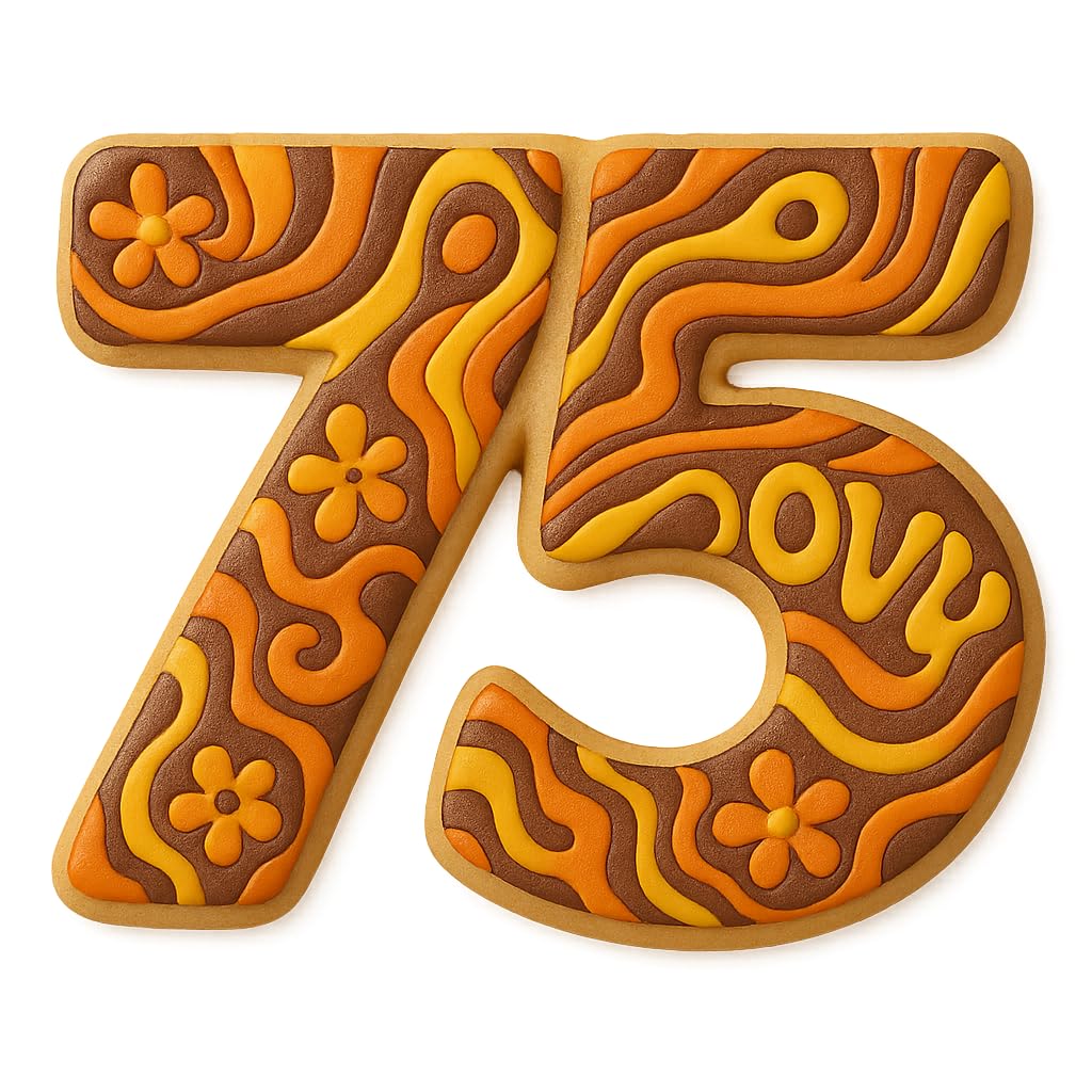 Pink Number 75 Cookie Cutter – 4x3" Baking Mold for 75th Birthdays & Anniversaries (Random Color)