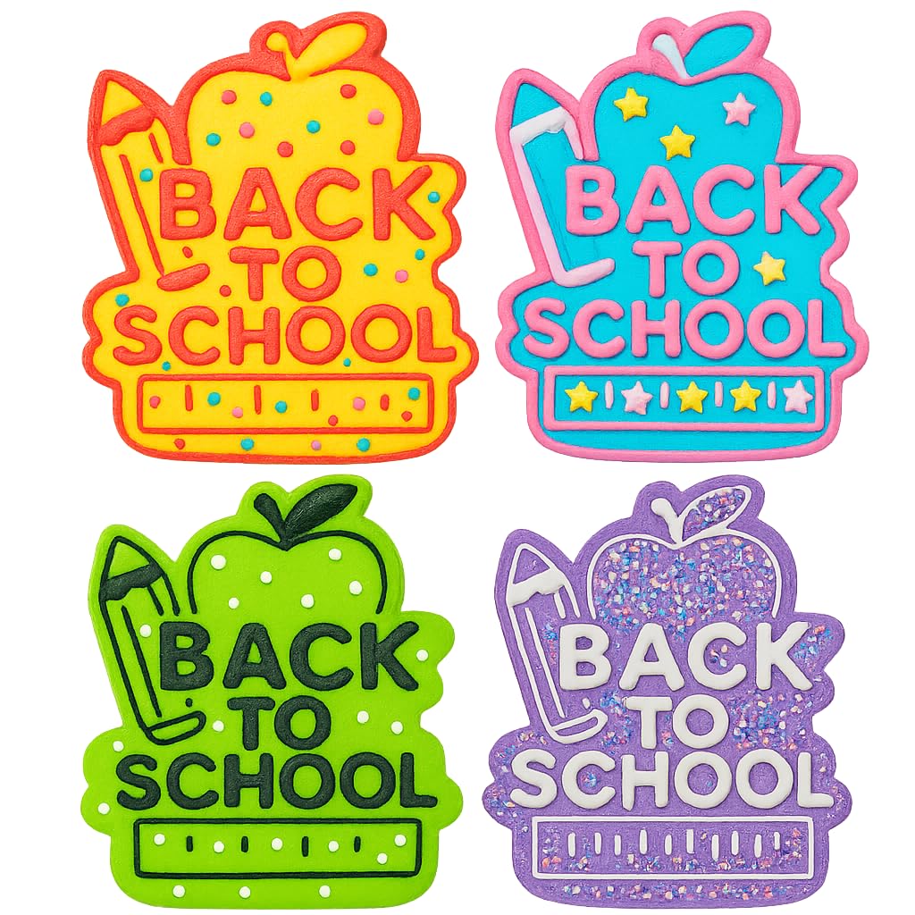 Mighty Gadget Back to School Cookie Cutter & Stamp - 4x3" Educational Design for School Events (Random Color)