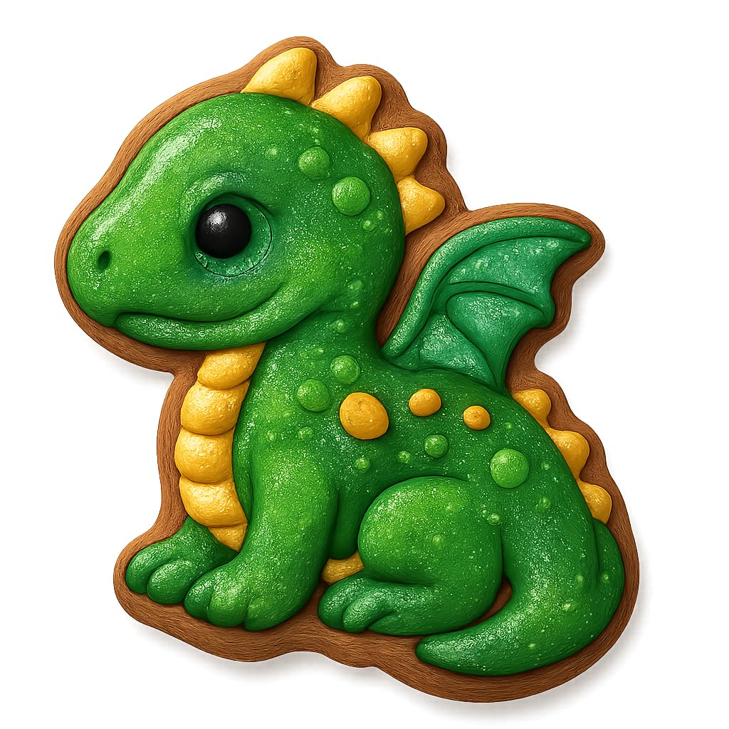 Glistening Scale Dragon Cookie Cutter - 4x3.1" Fun Party Kitchen Baking