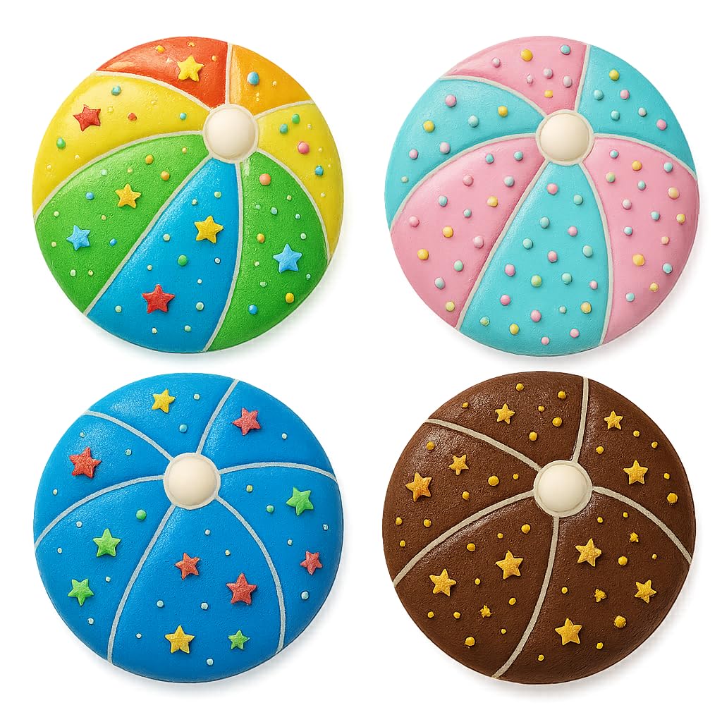 Mighty Gadget Summer Beach Ball Cookie Cutter & Stamp - 4x4" Perfect Tool for Kids' Events (Random Color)