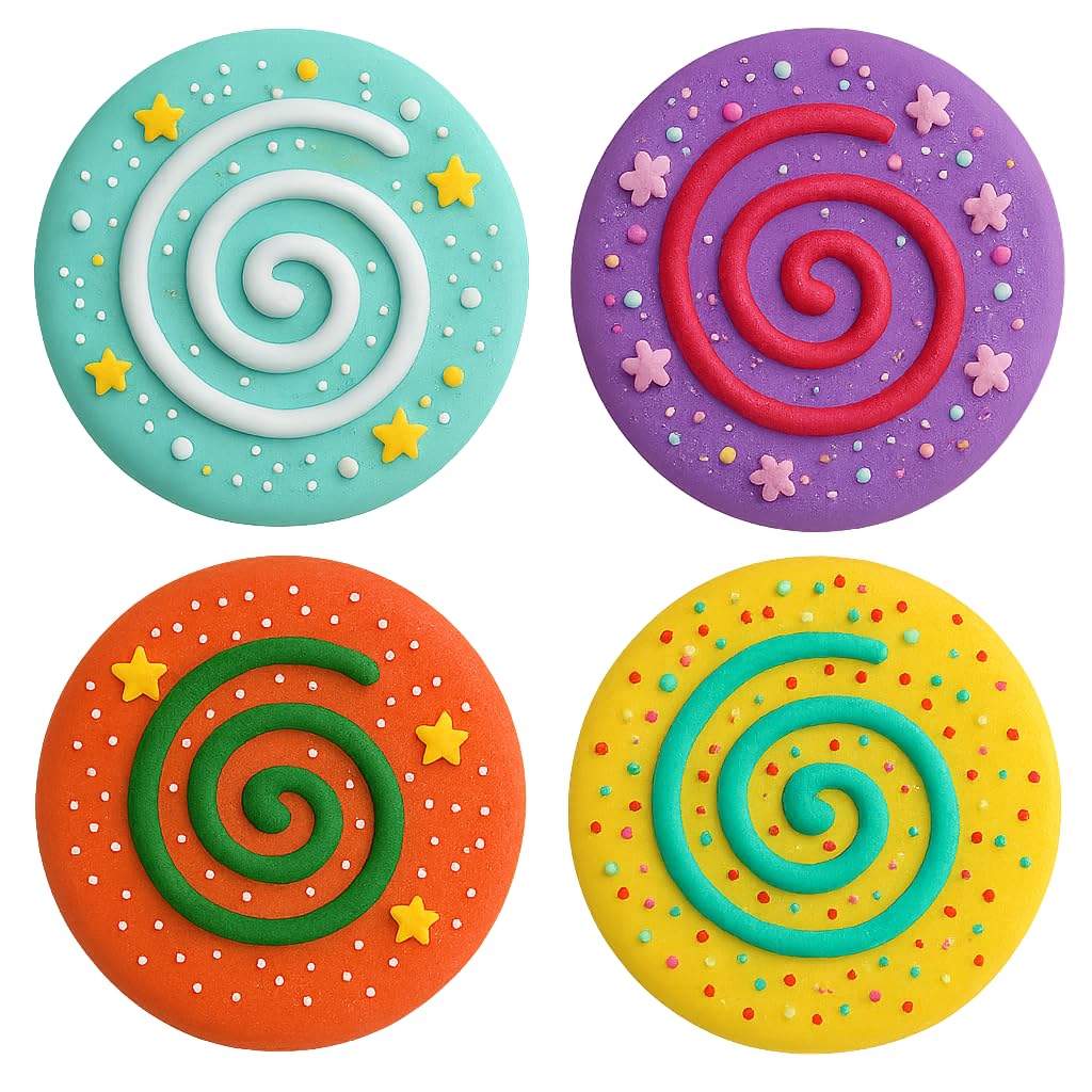 Spiral Swirl Cookie Cutter & Stamp 4x4" for Baking Fondant Clay Embosser Gifts