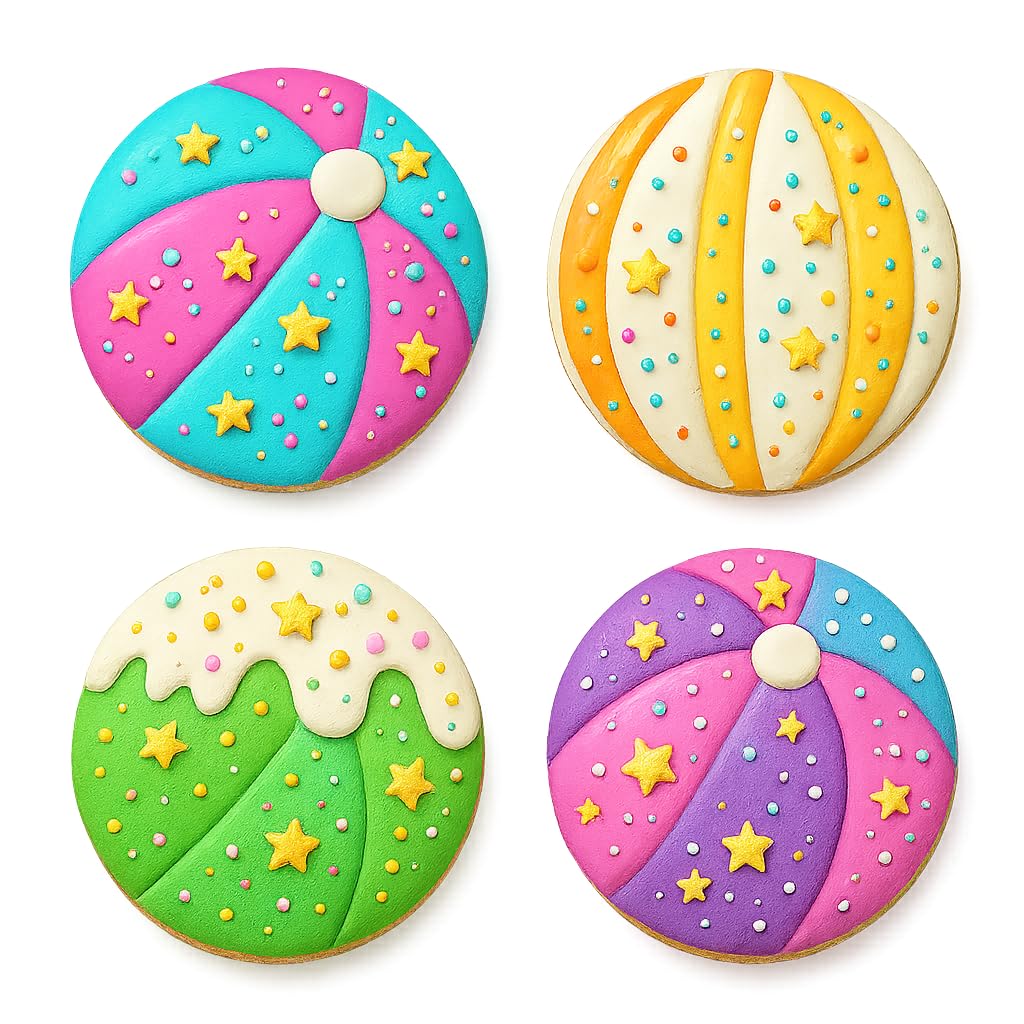 Mighty Gadget Summer Beach Ball Cookie Cutter & Stamp - 4x4" Perfect Tool for Kids' Events (Random Color)