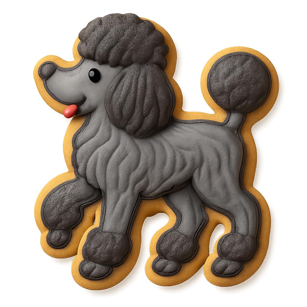 Playful Poodle Cookie Cutter 4x3.7" Fun Kitchen Baking Design