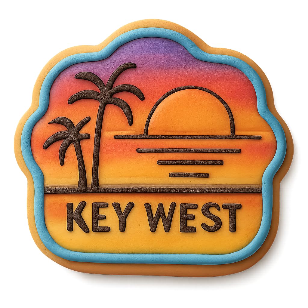 Key West Sunset Palm Cookie Cutter - 4x4" Premium Tropical Baking Design