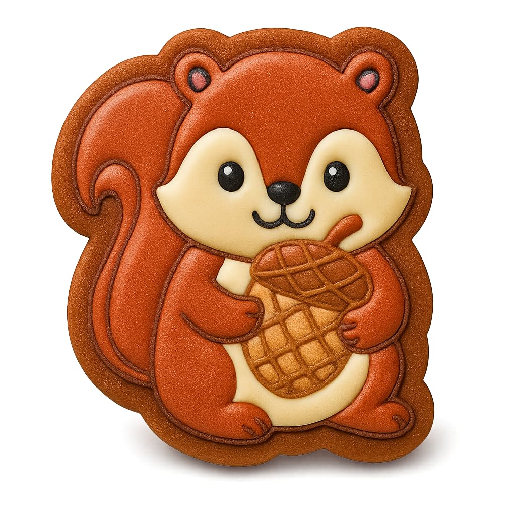 Adorable Squirrel w/ Pinecone Cookie Cutter - 4x3.48" Kids Party Set