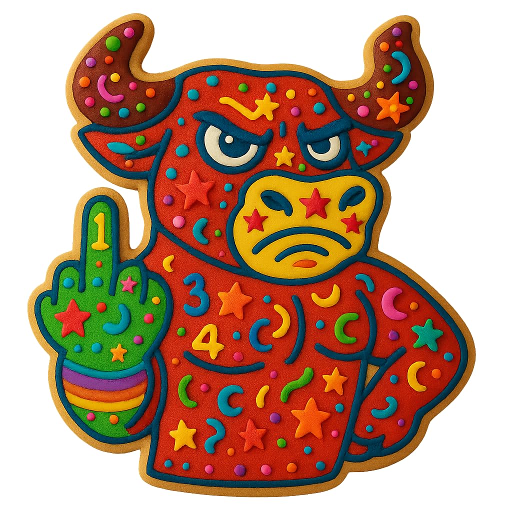 Angry Bull Middle Finger Cookie Cutter 4x3.4" for Baking Fondant Clay Gifts