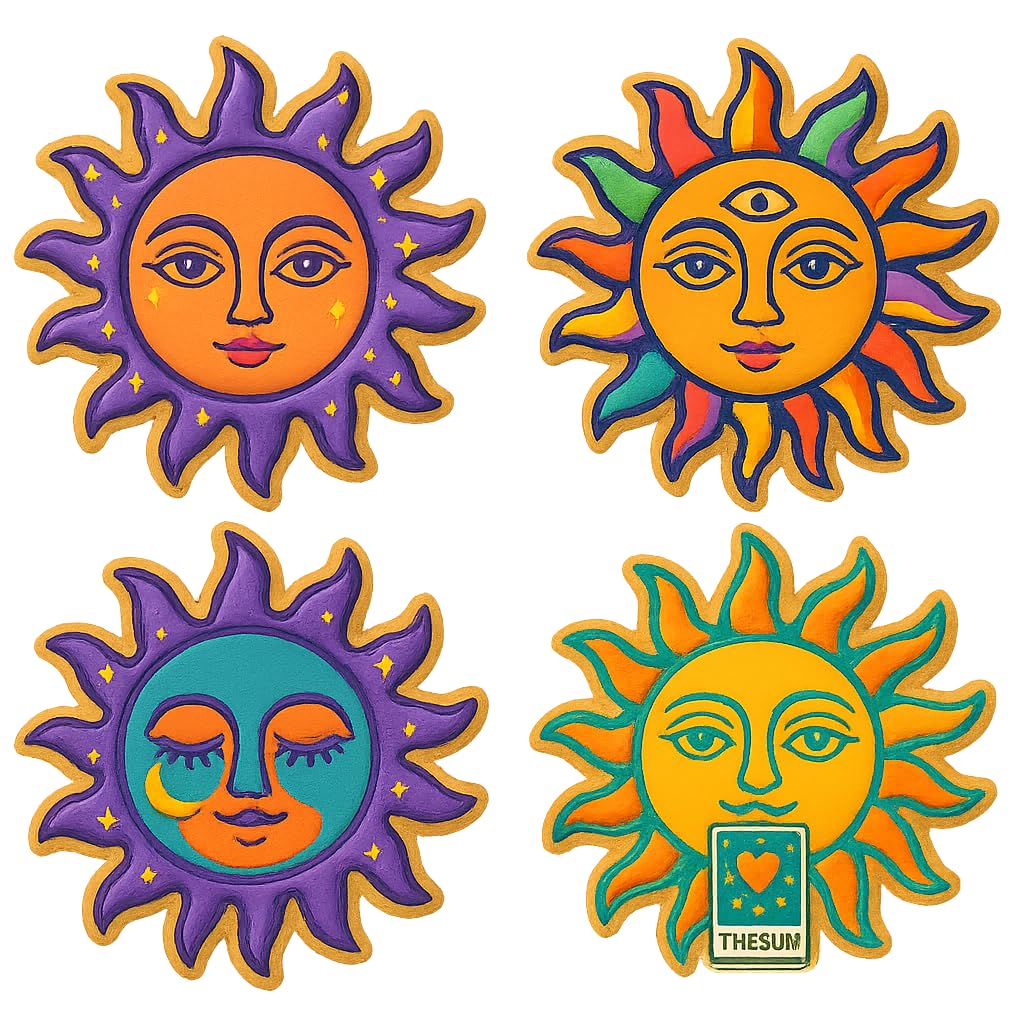 Mighty Gadget Celestial Sun Face Cookie Cutter & Stamp - 4x4" Radiant Design for Cosmic Baking (Random Color)