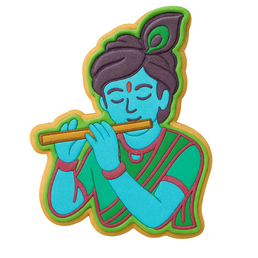 Krishna with Flute Cookie Cutter - 4x3" Artistic Baking Design