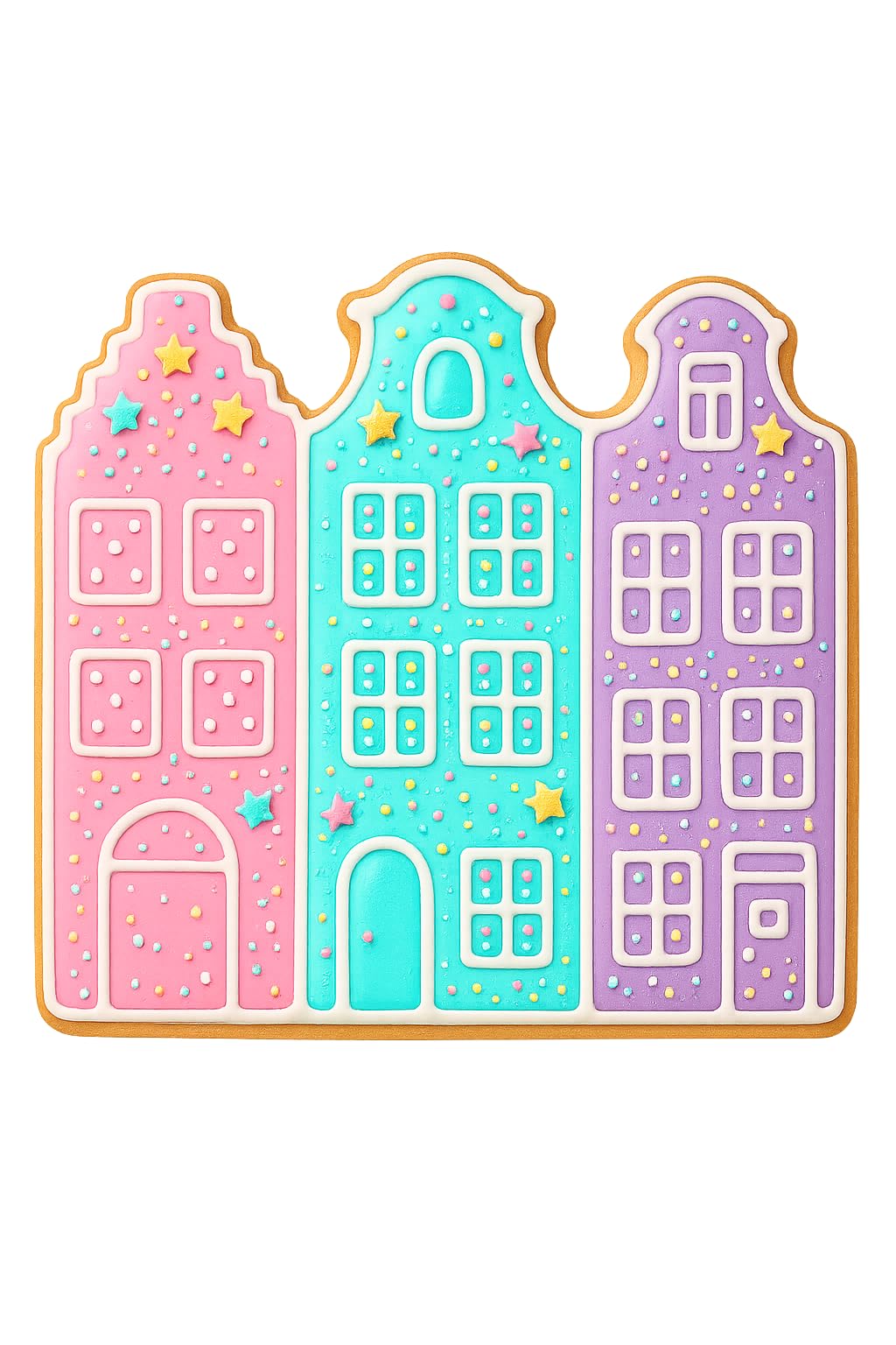Classic Amsterdam Canal Houses Cookie Cutter - 4x3.9" Fun Kids Baking