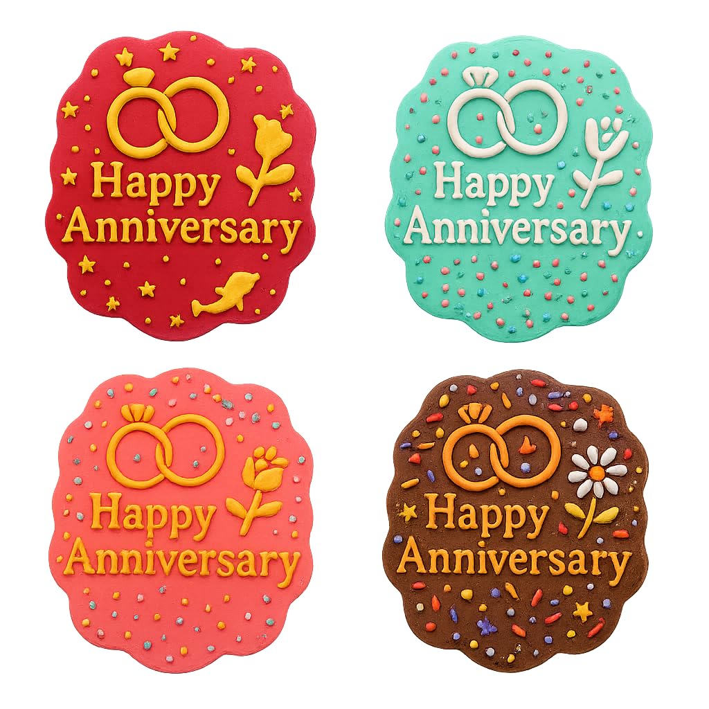 Mighty Gadget Infinity Rings and Rose Cookie Cutter & Stamp - 4x3.49" Symbolic Charm for Happy Celebrations (Random Color)