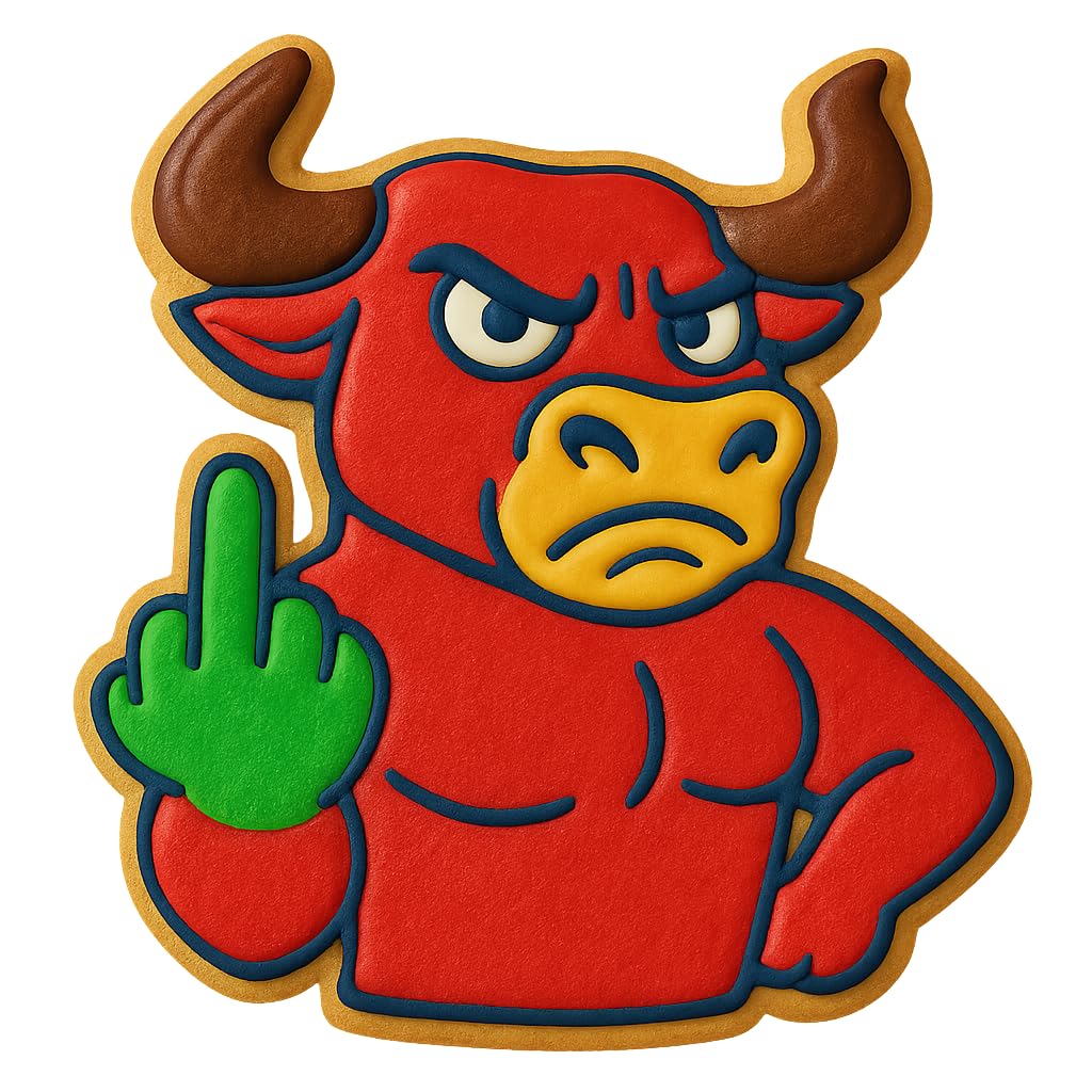 Angry Bull Middle Finger Cookie Cutter 4x3.4" for Baking Fondant Clay Gifts