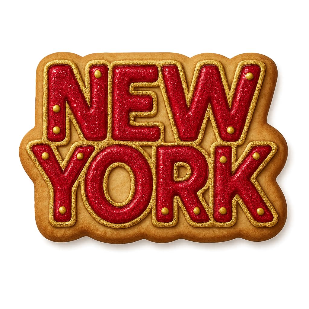 New York Word Cookie Cutter – 4x2.76" City Name Design for NYC-Themed Baking & Gifts (Random Color)