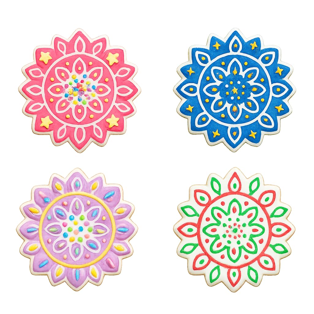 Floral Mandala Cookie Cutter & Stamp 4x4" for Baking Fondant Clay Embosser
