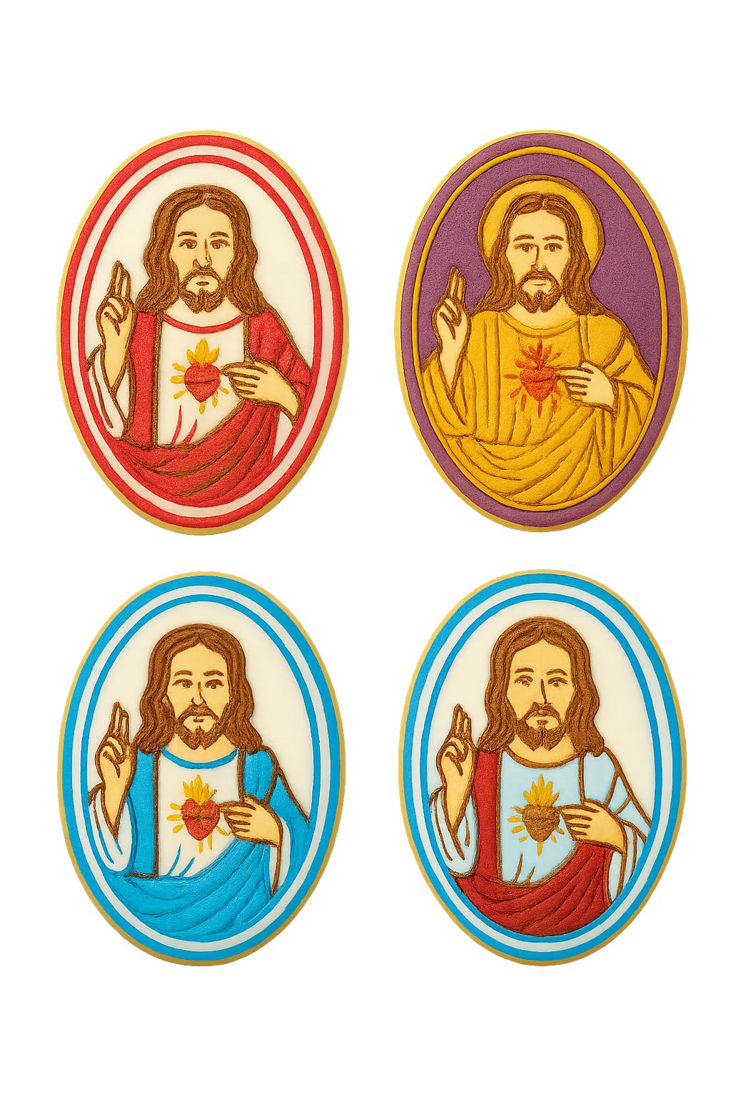 Holy Jesus Cookie Cutter & Stamp 4x3" for Baking & Fondant Clay Embosser Gifts