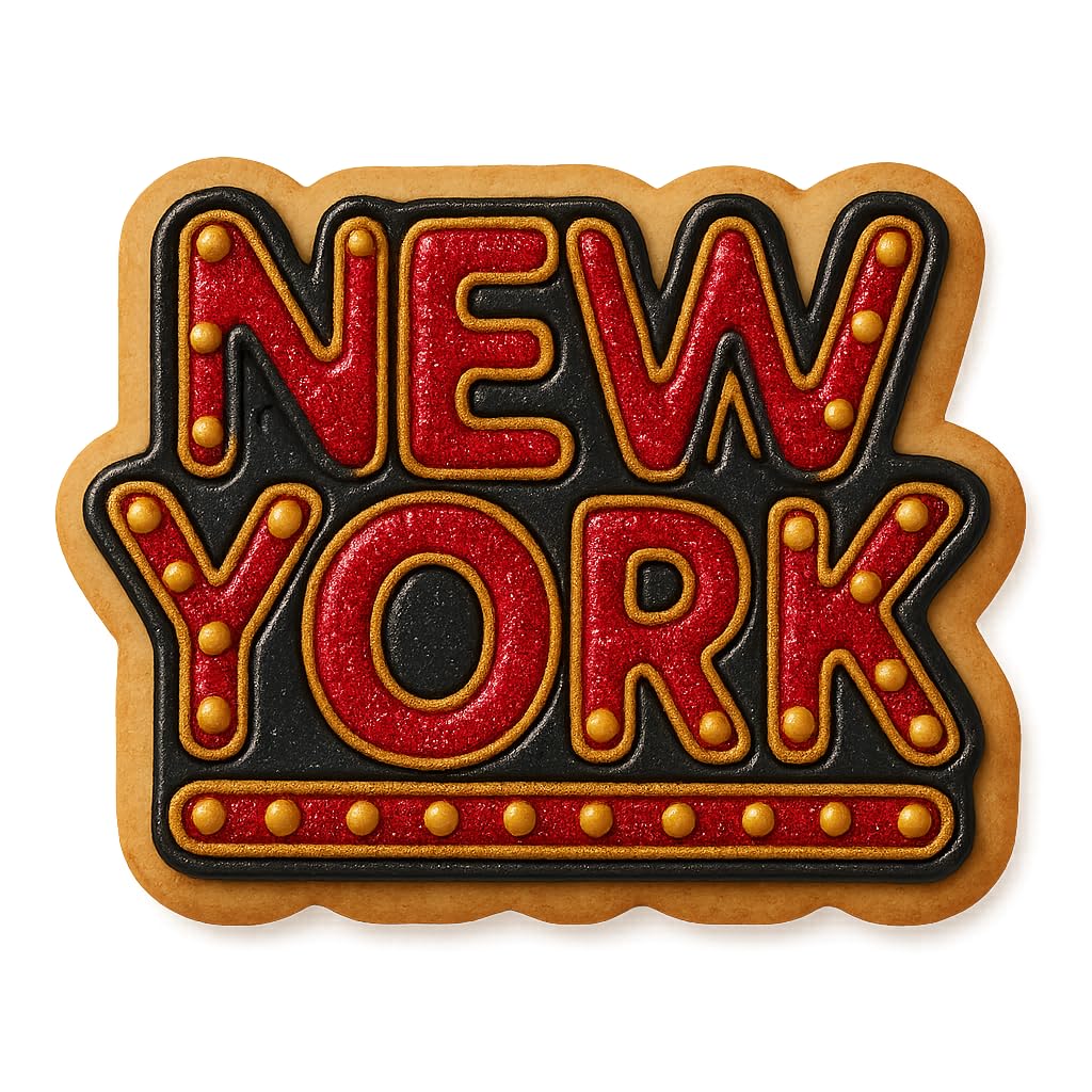 New York Word Cookie Cutter – 4x2.76" City Name Design for NYC-Themed Baking & Gifts (Random Color)