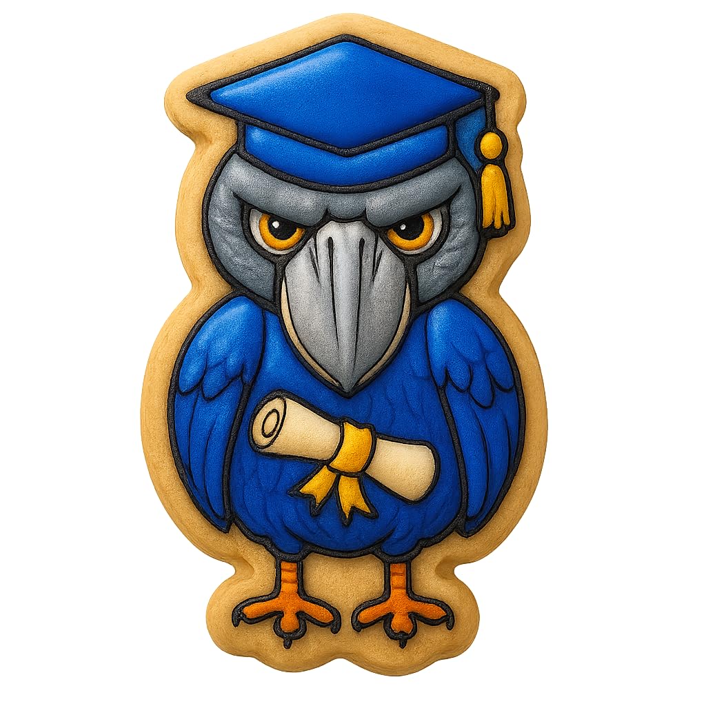 Graduation Shoebill Bird Cookie Cutter - 4x2.4" Fun Baking Design