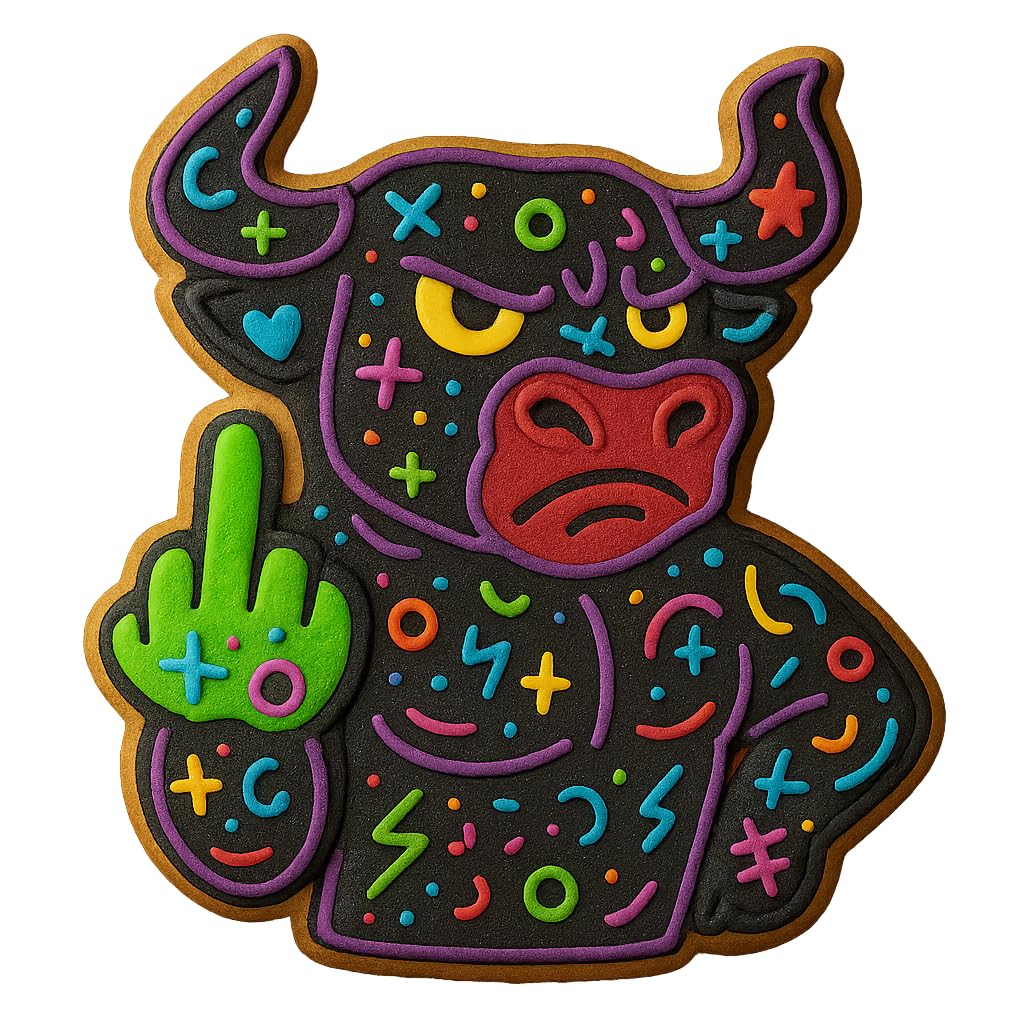 Angry Bull Middle Finger Cookie Cutter 4x3.4" for Baking Fondant Clay Gifts