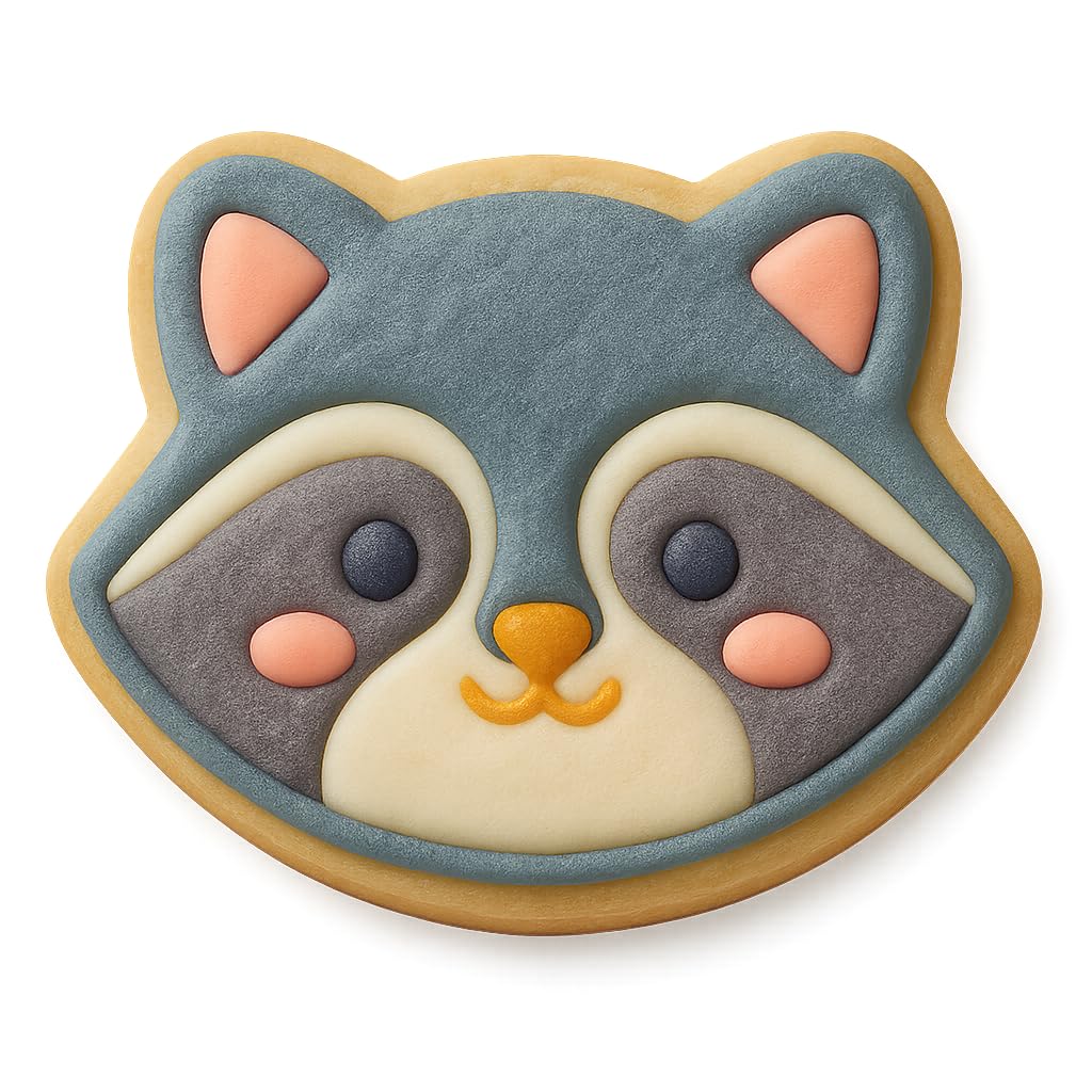 Adorable Raccoon Head Cookie Cutter - 4x3.19" Fun Kids Baking Design