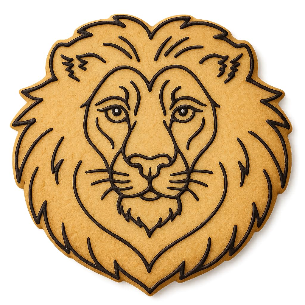 Mighty Gadget Detailed Lion Head Cookie Cutter Stamp - 4x3.49", African Safari Animal Cookie Mold for Bakers & Crafters (Random Color)