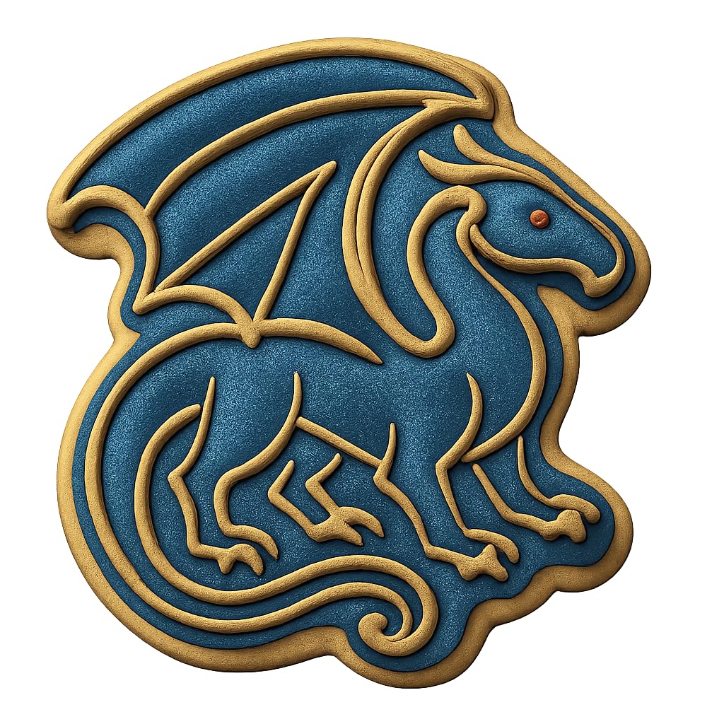 Gilded Dragon Cookie Cutter - 4x3.8" Premium Baking Design Set