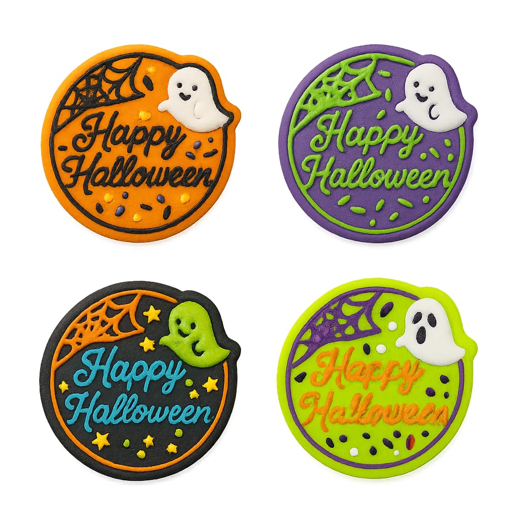 Happy Halloween Ghost Cookie Cutter & Stamp 4x3.8" for Baking & Fondant Clay