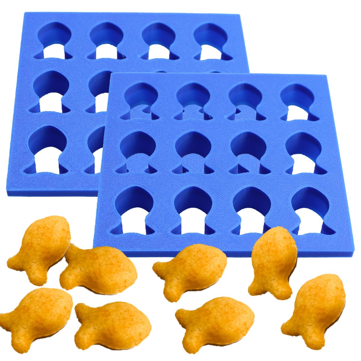 2 Pack Mini Goldfish Cookie Cracker Cutter 1 Inch goldfish mold - Hand Made in the USA by Mighty Gadget (12 Goldfish cutter)