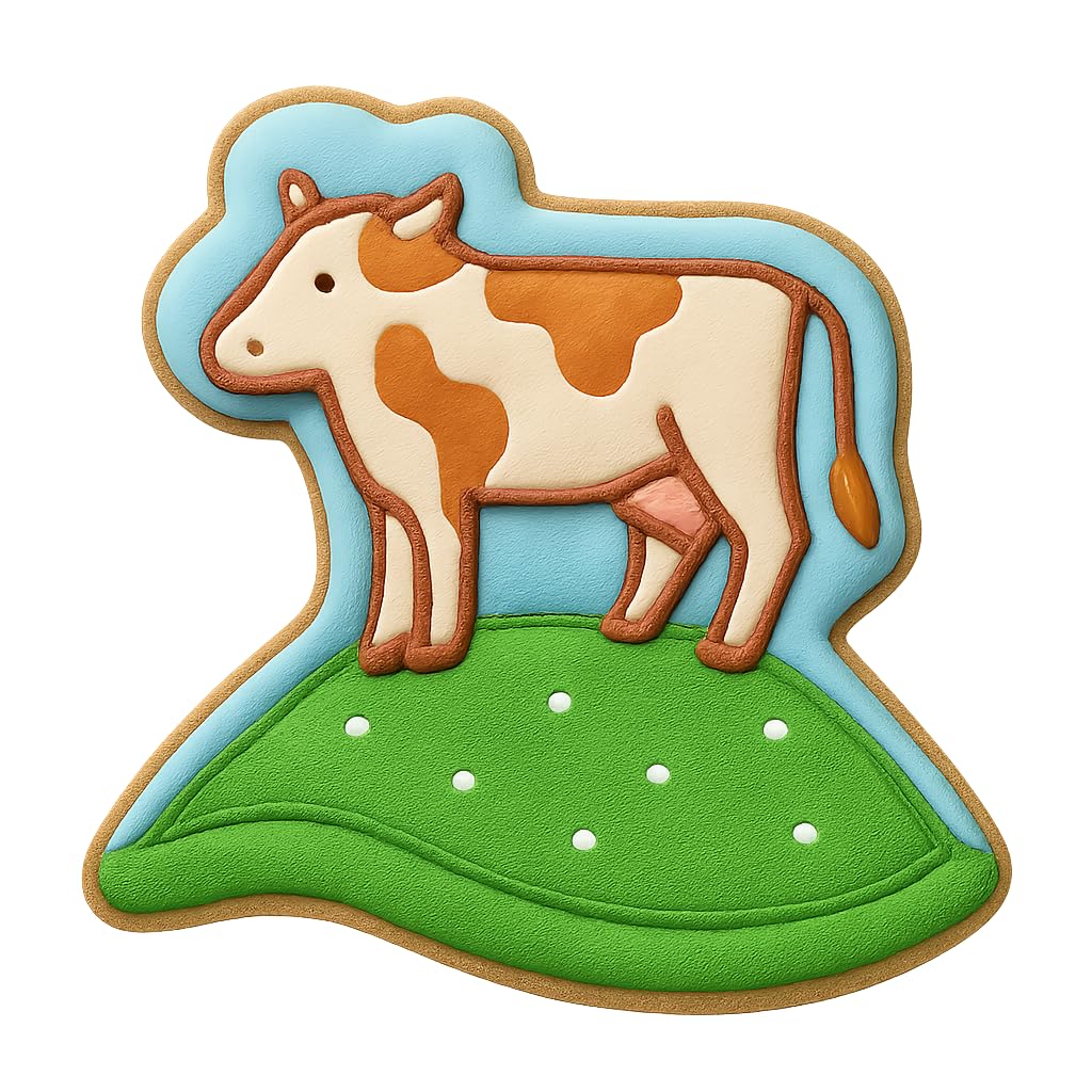 Hilltop Cow Cookie Cutter - 4x3" Creative Kitchen Premium Set
