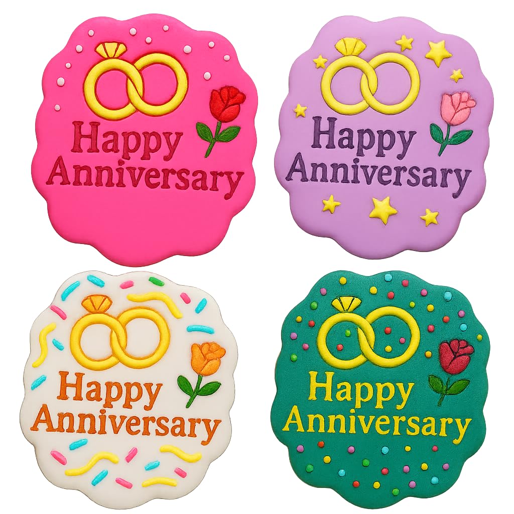 Mighty Gadget Infinity Rings and Rose Cookie Cutter & Stamp - 4x3.49" Symbolic Charm for Happy Celebrations (Random Color)