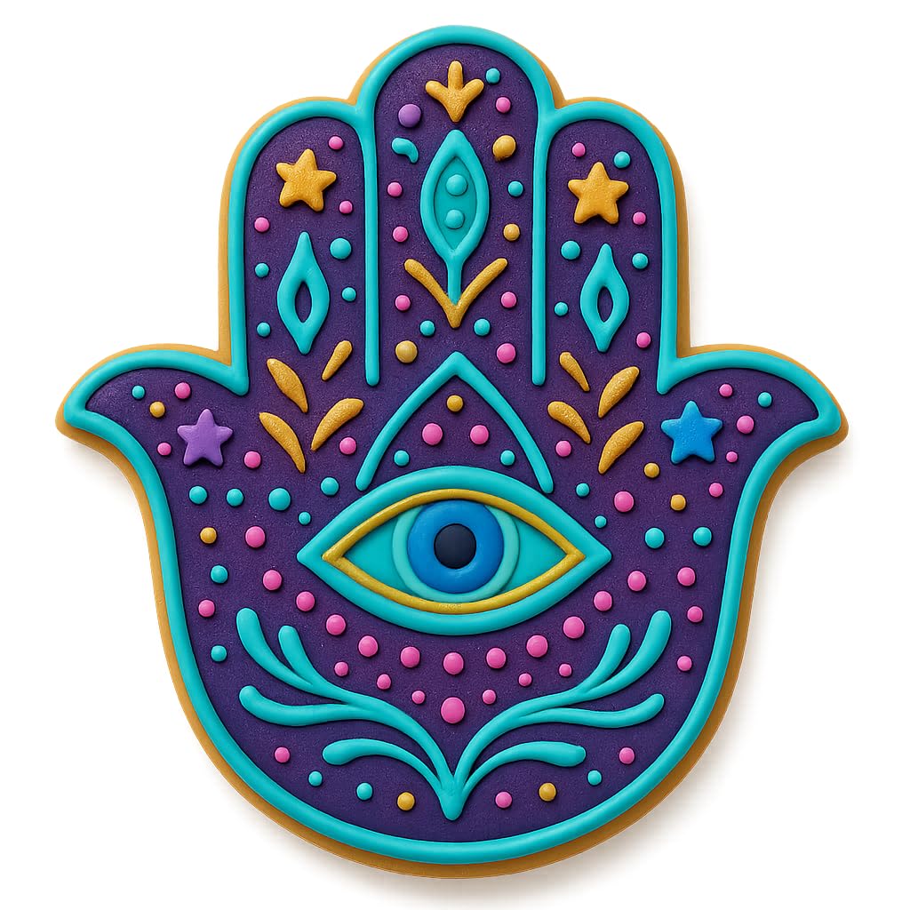 Mystic Hamsa Cookie Cutter with Evil Eye Design - 4x3.72", Spiritual Symbol for Cookies, Fondant & Crafts (Random Color)