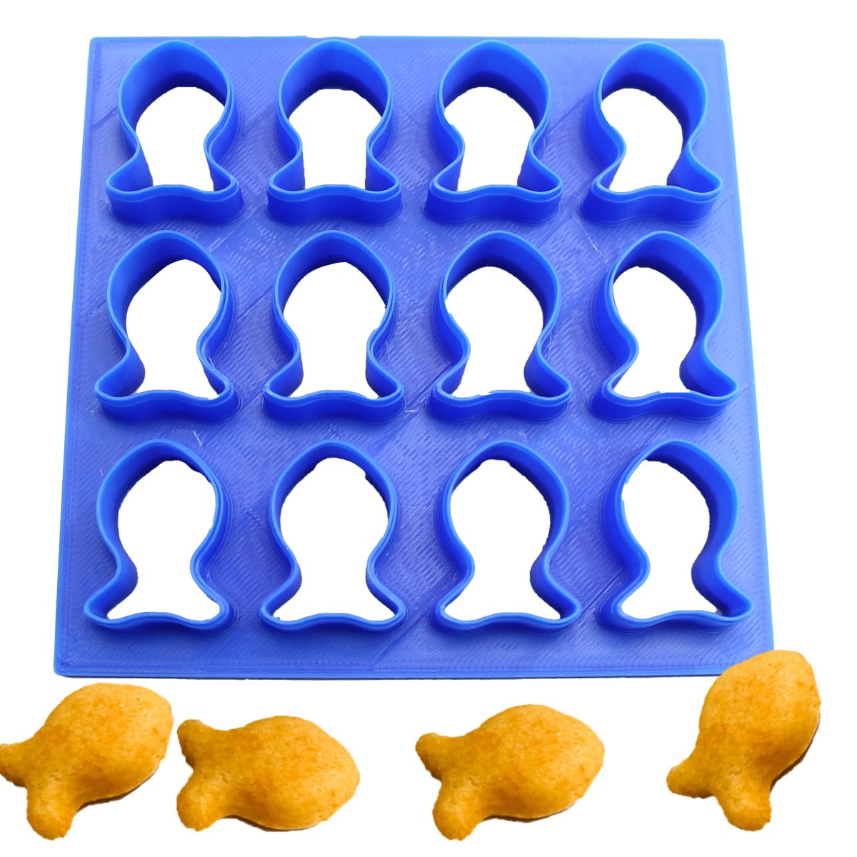 2 Pack Mini Goldfish Cookie Cracker Cutter 1 Inch goldfish mold - Hand Made in the USA by Mighty Gadget (12 Goldfish cutter)