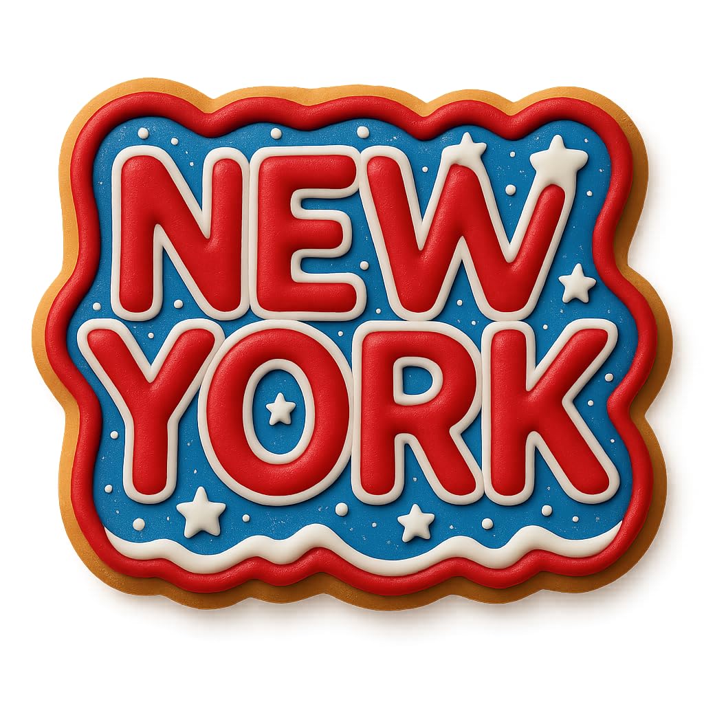 New York Word Cookie Cutter – 4x2.76" City Name Design for NYC-Themed Baking & Gifts (Random Color)