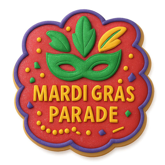 Mardi Gras Parade Mask Cookie Cutter - 4x4" Fun Party Baking Design Set