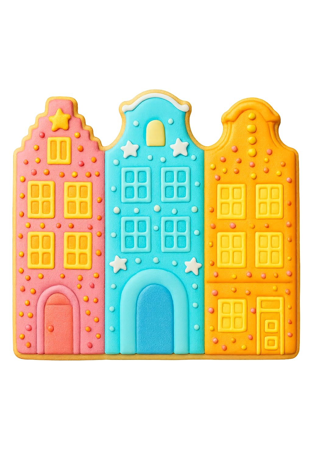 Classic Amsterdam Canal Houses Cookie Cutter - 4x3.9" Fun Kids Baking