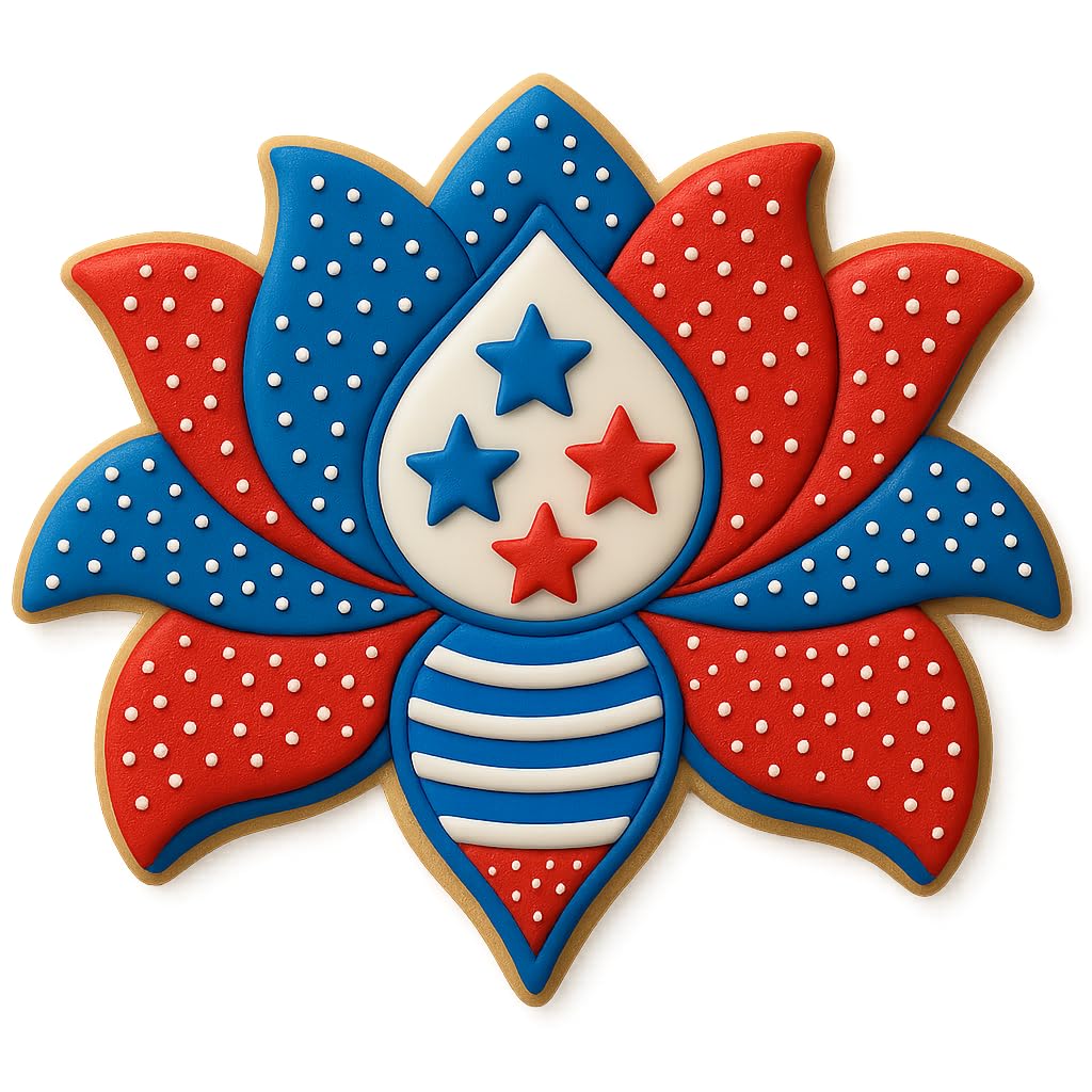 Detailed Lotus Blossom Cookie Cutter & Stamp - 4x3", Floral-Themed Baking & Fondant Tool