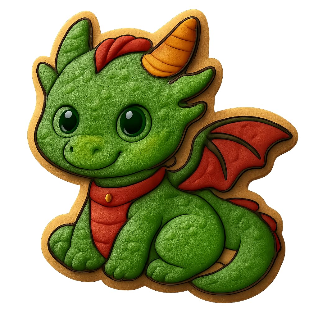 Dragon Hatchling Cookie Cutter 4x3.1" Party Baking Fun Design