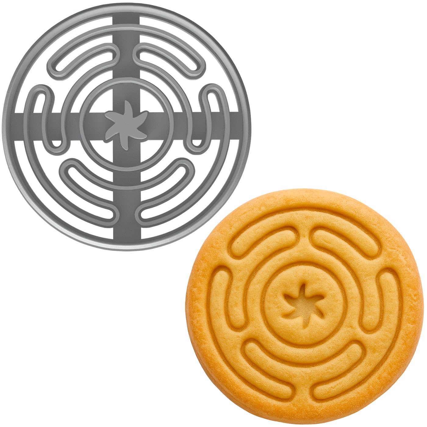 Mighty Gadget Hecate Wheel Cookie Cutter & Stamp - 4x4" Witchcraft Pagan Symbol Baking Mold (Random Color)