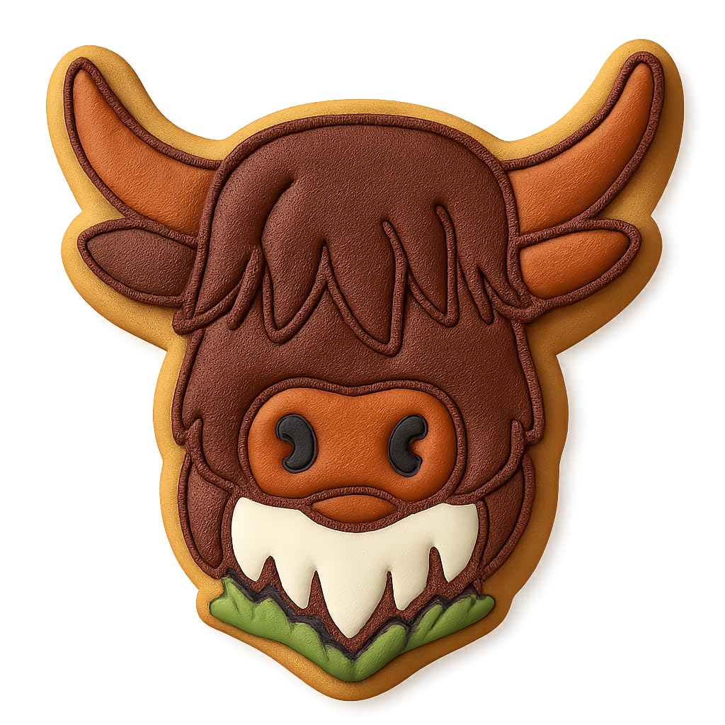 Highland Horns Cookie Cutter - 4x3.1" Premium Party Kitchen Tool