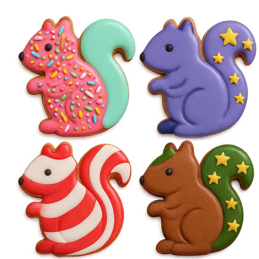 Mighty Gadget Squirrel Cookie Cutter & Stamp - 4x3.92" Delightful Animal Shape for Woodland-Themed Baking (Random Color)