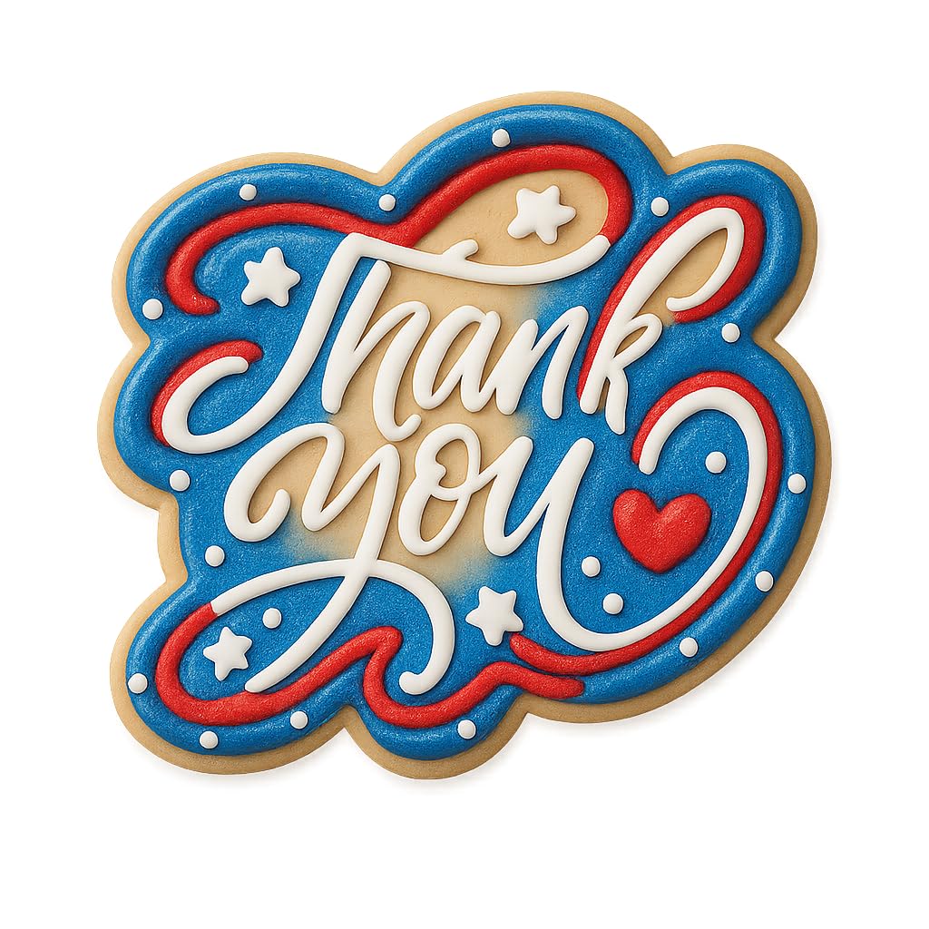 Mighty Gadget Elegant Thank You Cookie Cutter & Stamp - 4x3.76" Script Message Cookie Mold (Random Color)