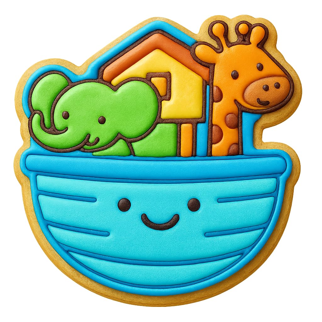 Kawaii Noah's Ark Animal Cookie Cutter Style 3 - 4x3.9" Fun Kids Baking Set
