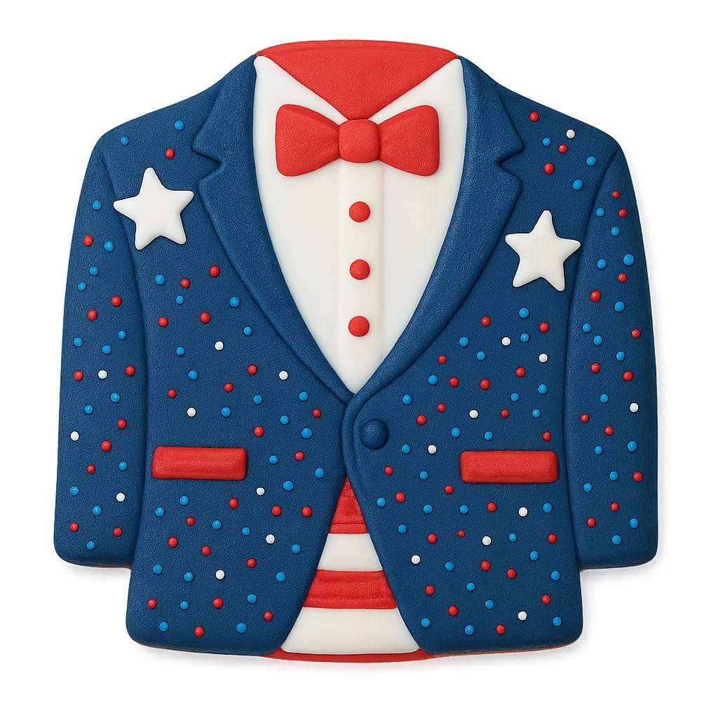 Bow Tie Tuxedo Cookie Cutter – 4x3.69" Stylish Suit Design for Weddings & Events (Random Color)