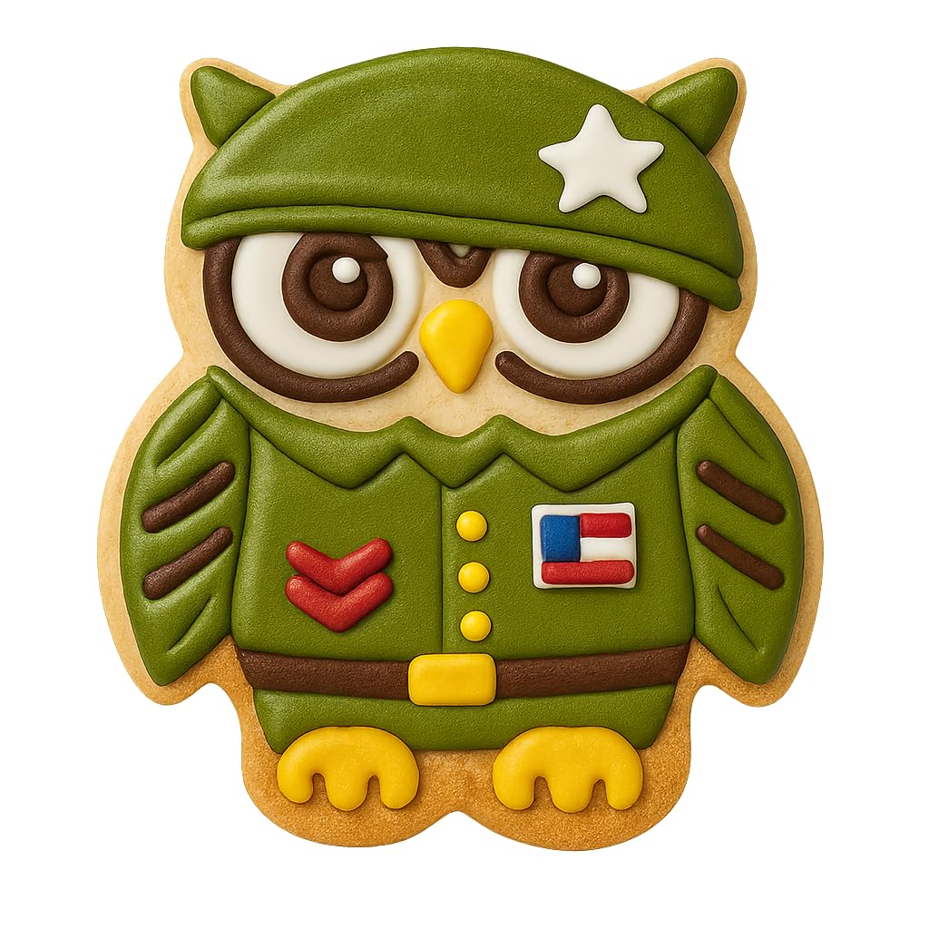 Mighty Gadget Wise Owl Cookie Cutter & Stamp - 4x3.53" Cute Owl Shape for Kids Baking & Animal Cookies (Random Color)