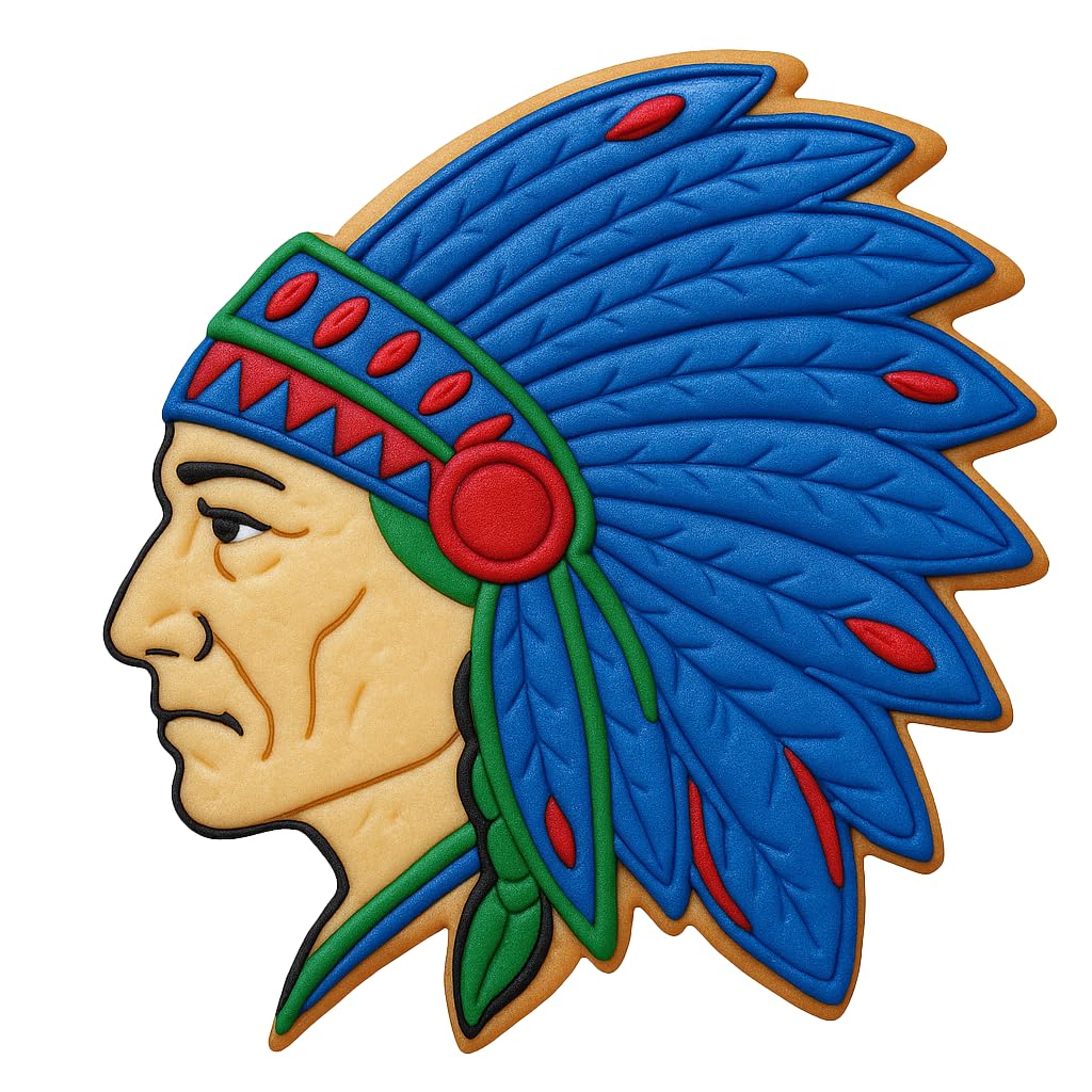 Mighty Gadget Native American Chief Cookie Cutter & Stamp - 4x3.59 Inches, Tribal Headdress Design (Random Color)