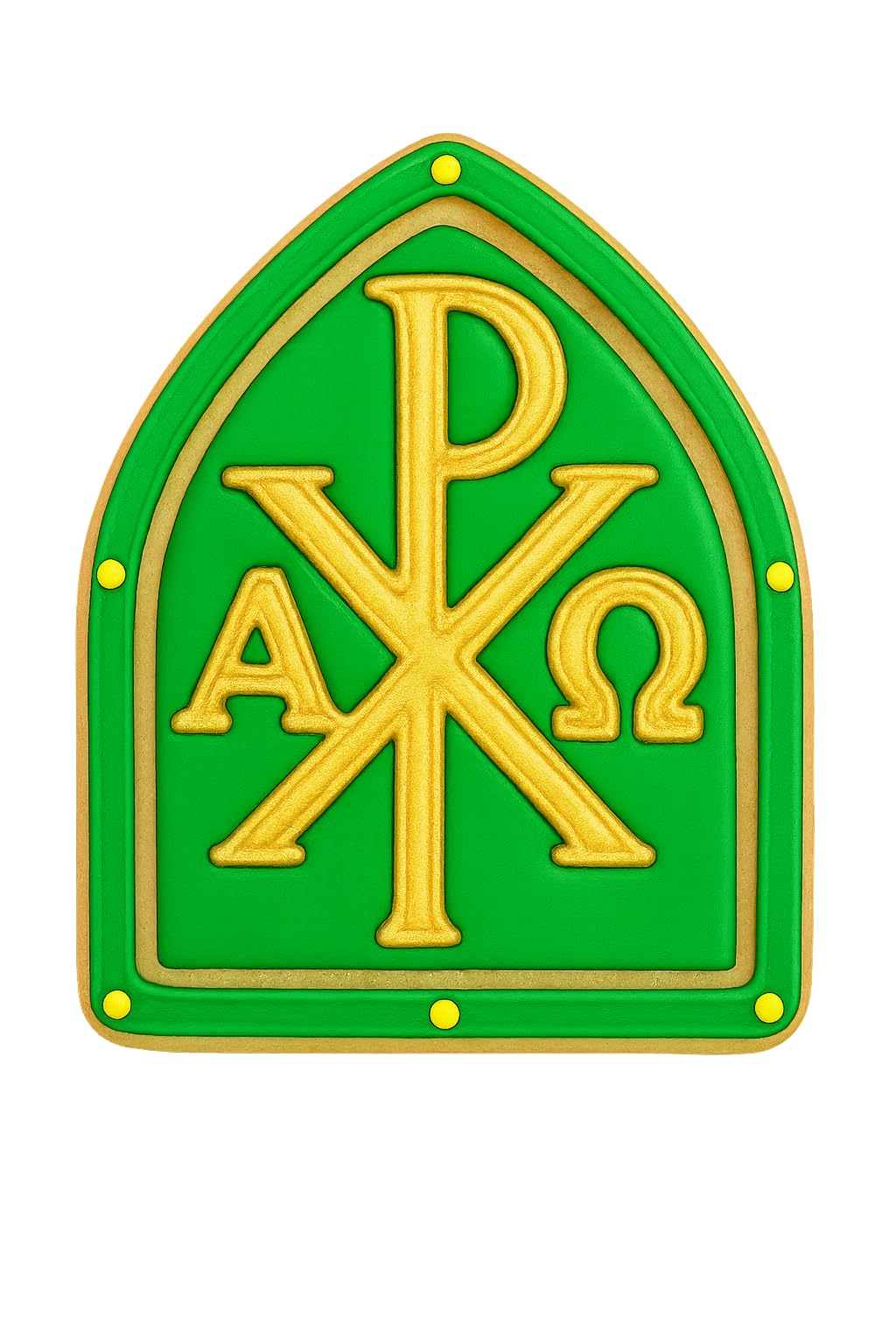 Chi-Rho Alpha Omega Cookie Cutter Style 2 - 4x3" Religious Baking Design