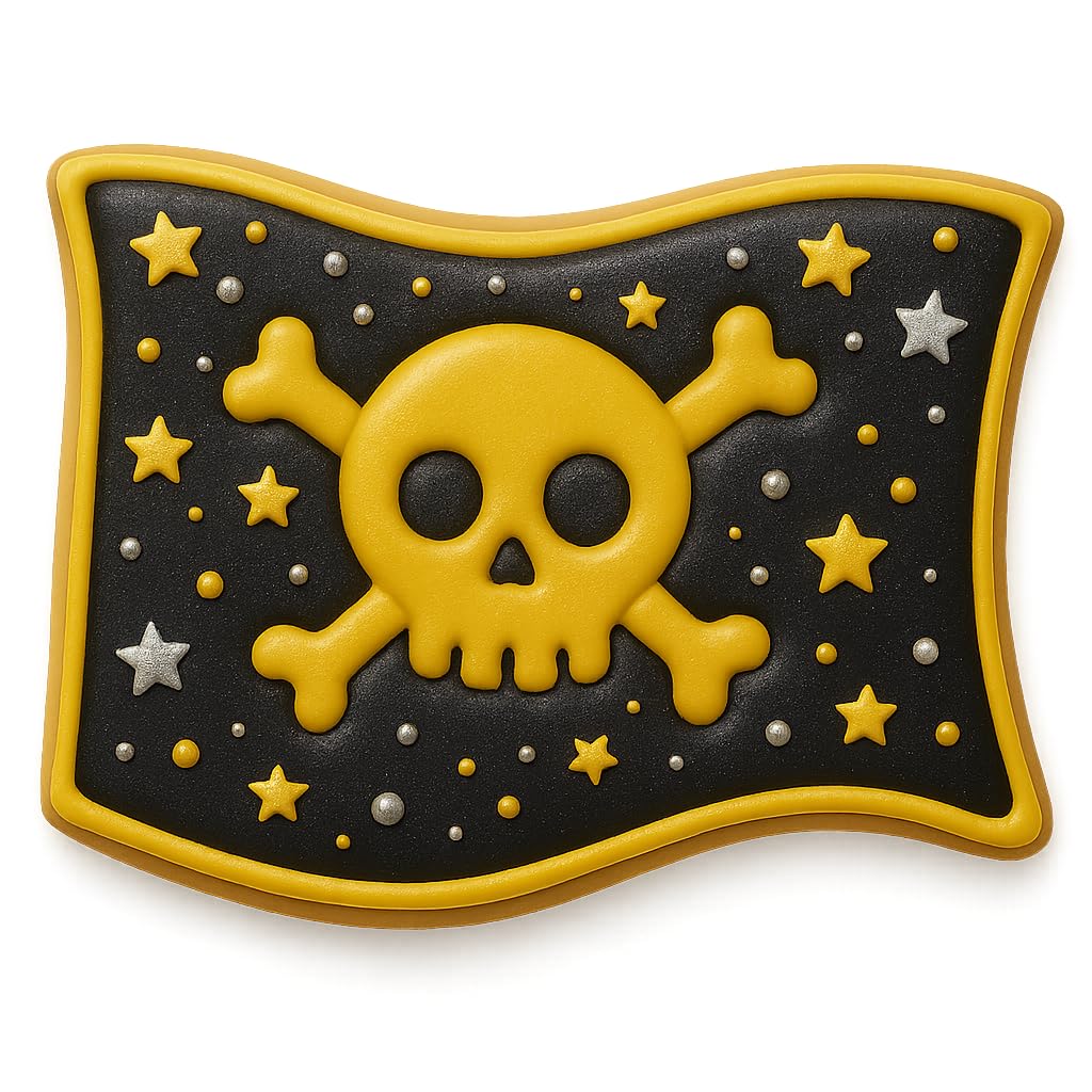 Pirate Flag Cookie Cutter - 4x3.38 Inches, Perfect for Nautical and Pirate-Themed Baking
