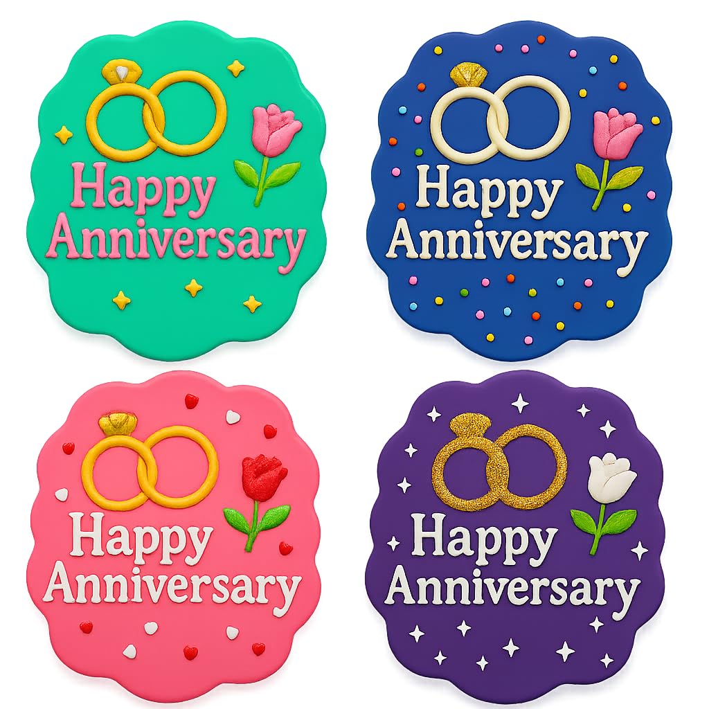 Mighty Gadget Infinity Rings and Rose Cookie Cutter & Stamp - 4x3.49" Symbolic Charm for Happy Celebrations (Random Color)